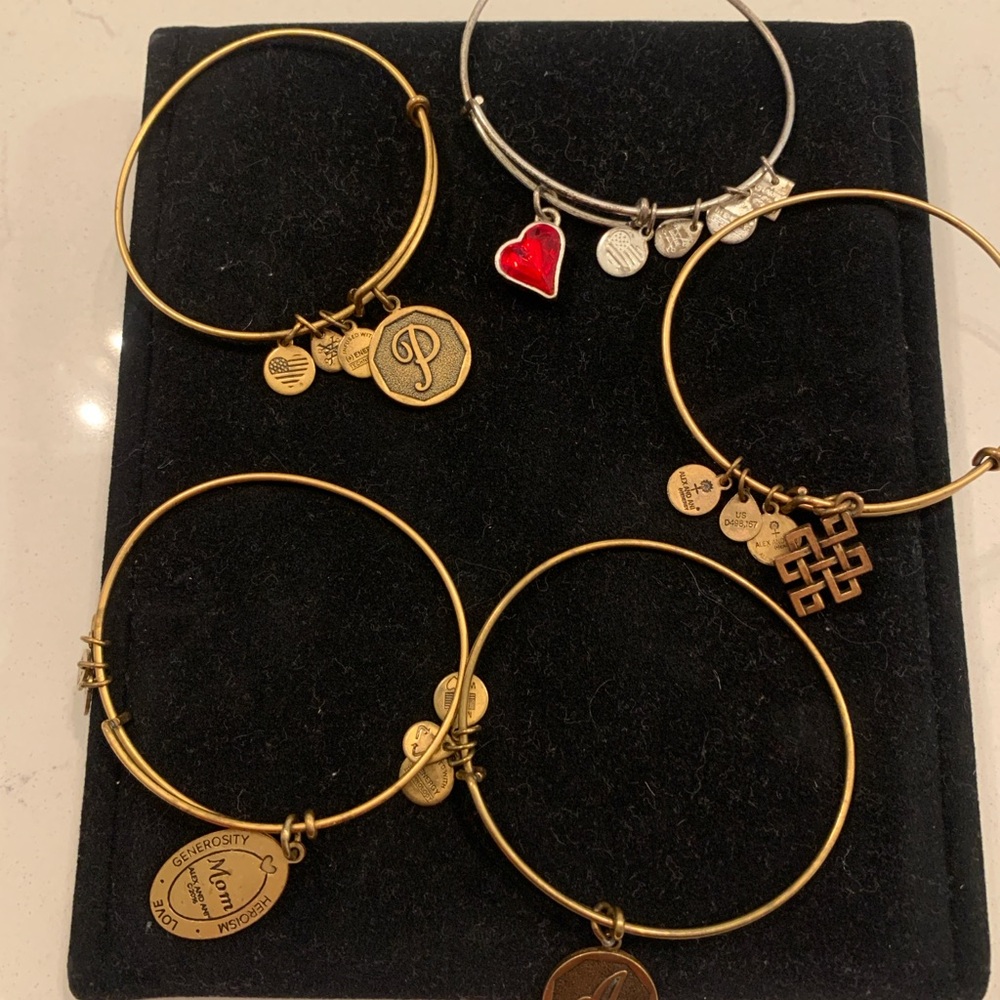 Alex and Ani Gold and Silver Adjustable Charm Bracelets 5  bracelets for $40